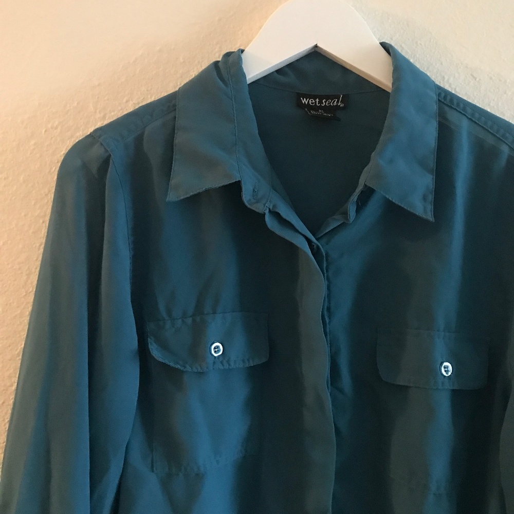 Sheer & flowy button up blouse